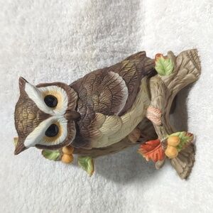 Brinn's PGH, PA Vintage Ceramic Bisque 7" Owl Figurine